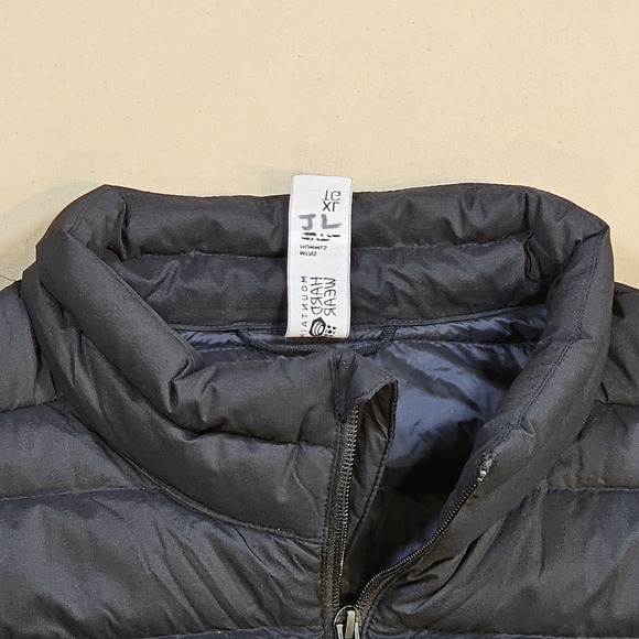 Mountain Hardwear Mens XL Deloro Down Jacket Black Full Zip 650 Fill Embroidered - Picture 6 of 15